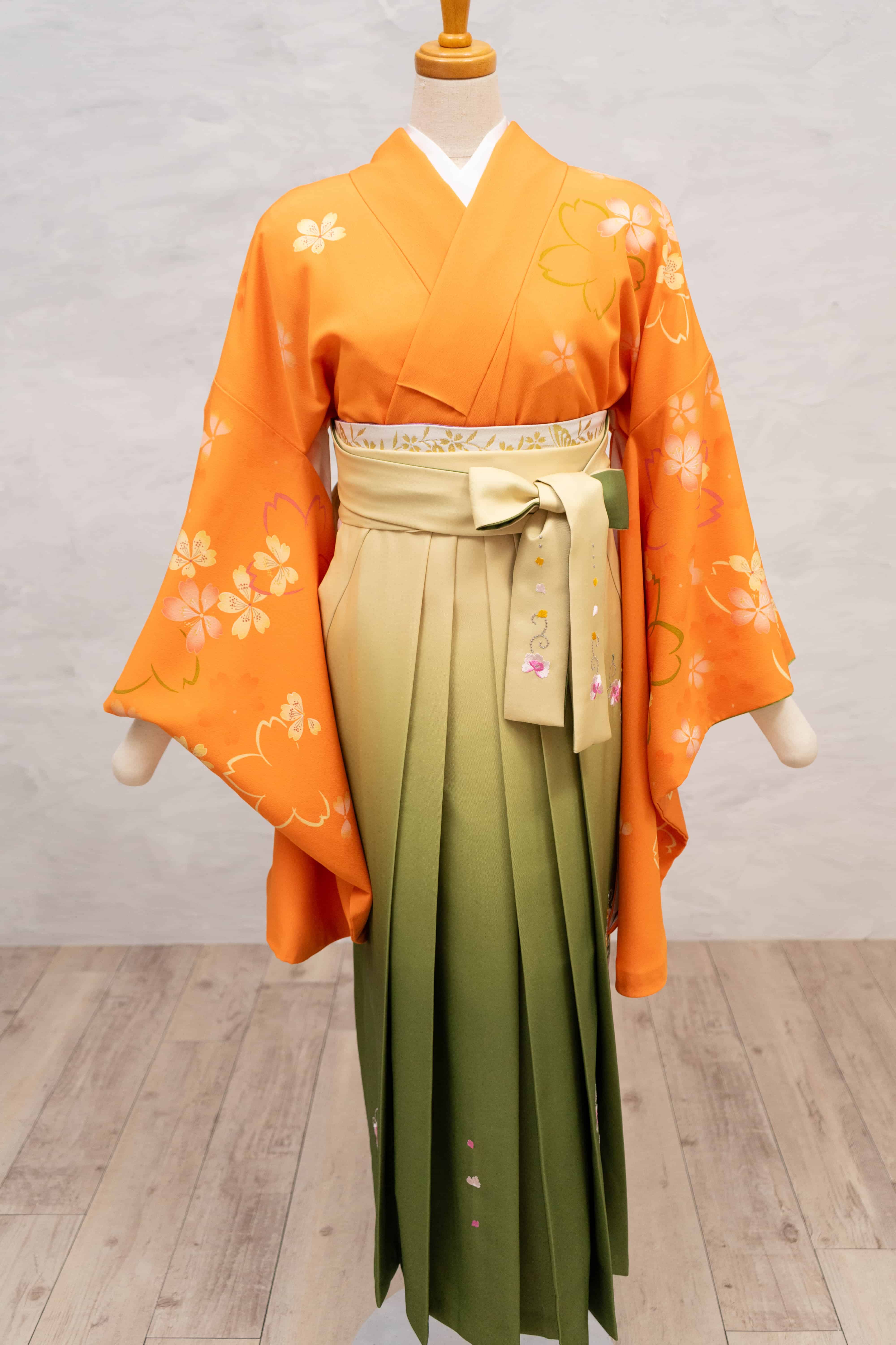 シルエット絵羽オレンジ　L