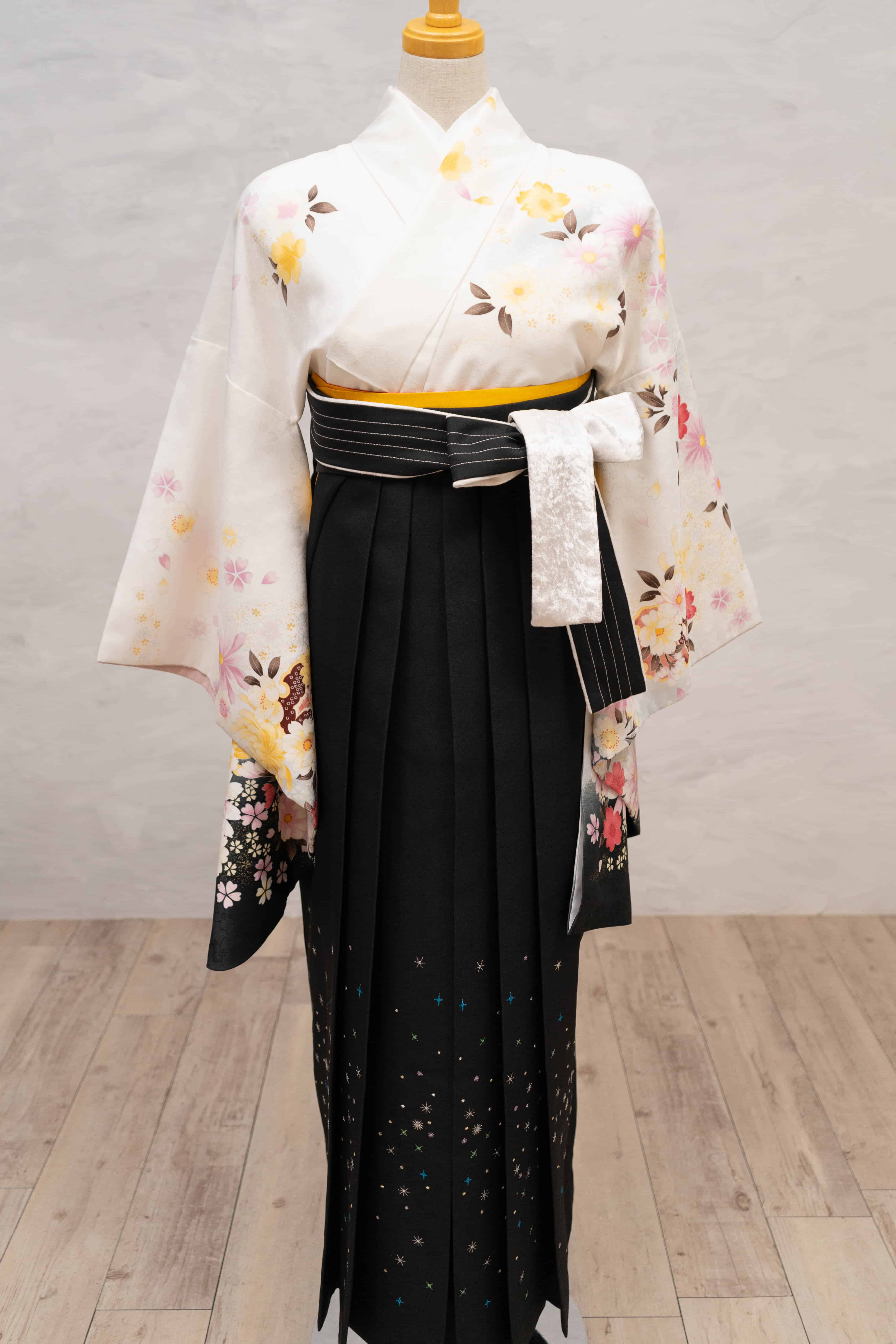 白/黒ぼかし菊　L