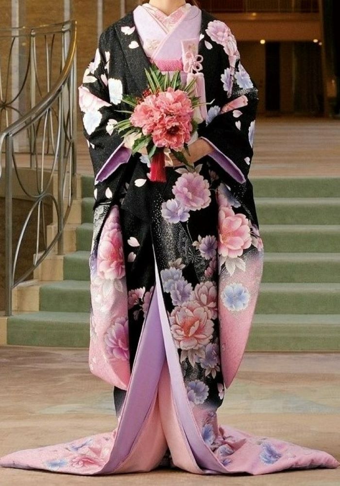 黒ピンク暈薔薇に蝶