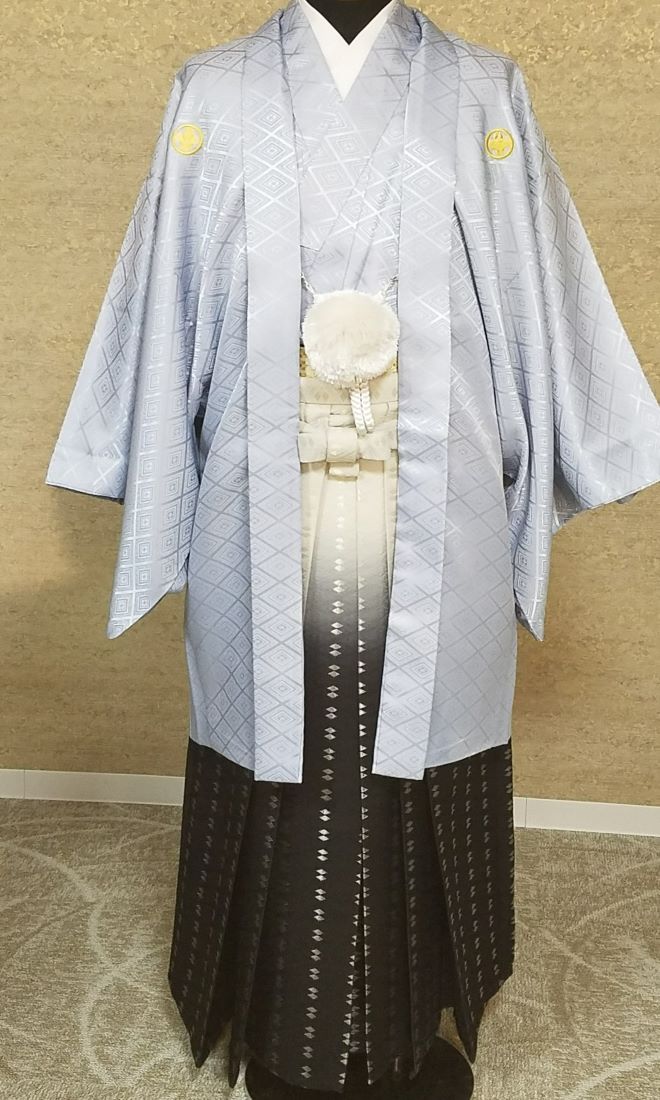 ブルーグレー紋服
